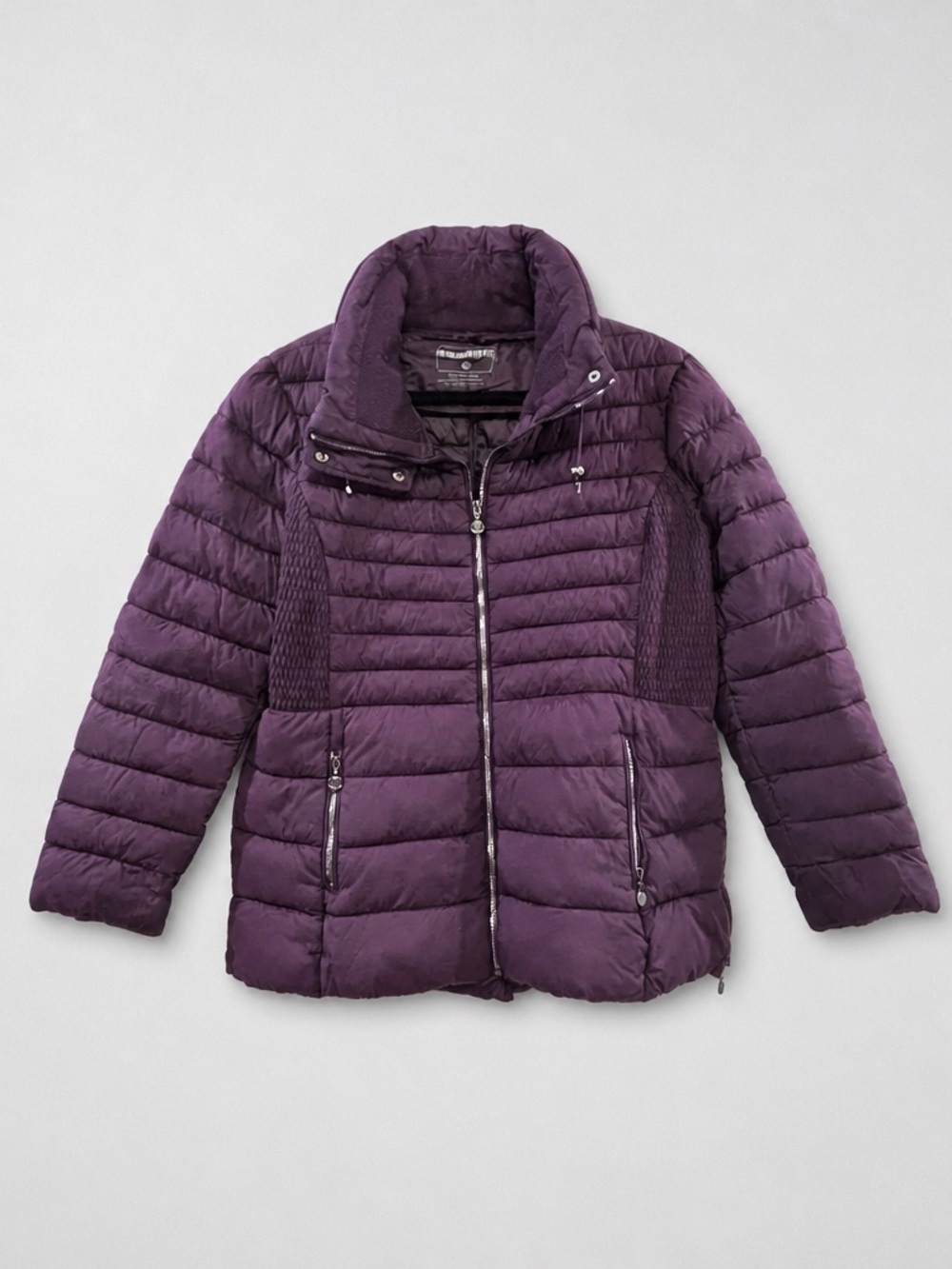 Bernardo Quilted Puffer Jacket in Plum